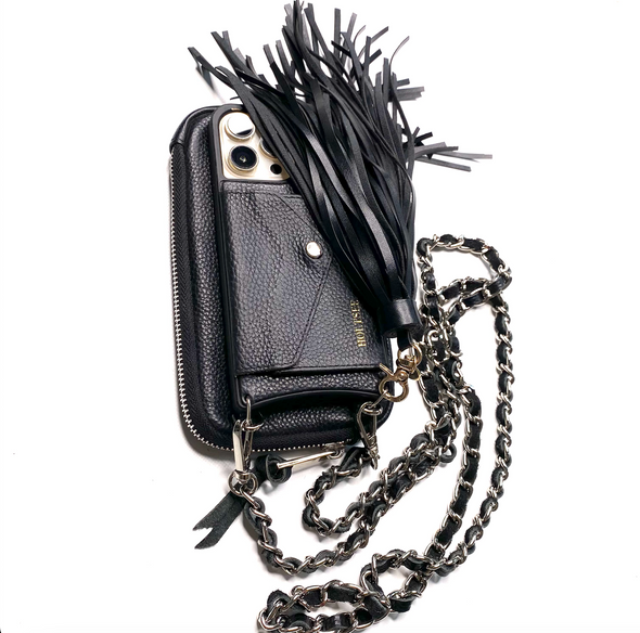 Goddess Holtster Pouch and Gypsy Tassel Set - Black